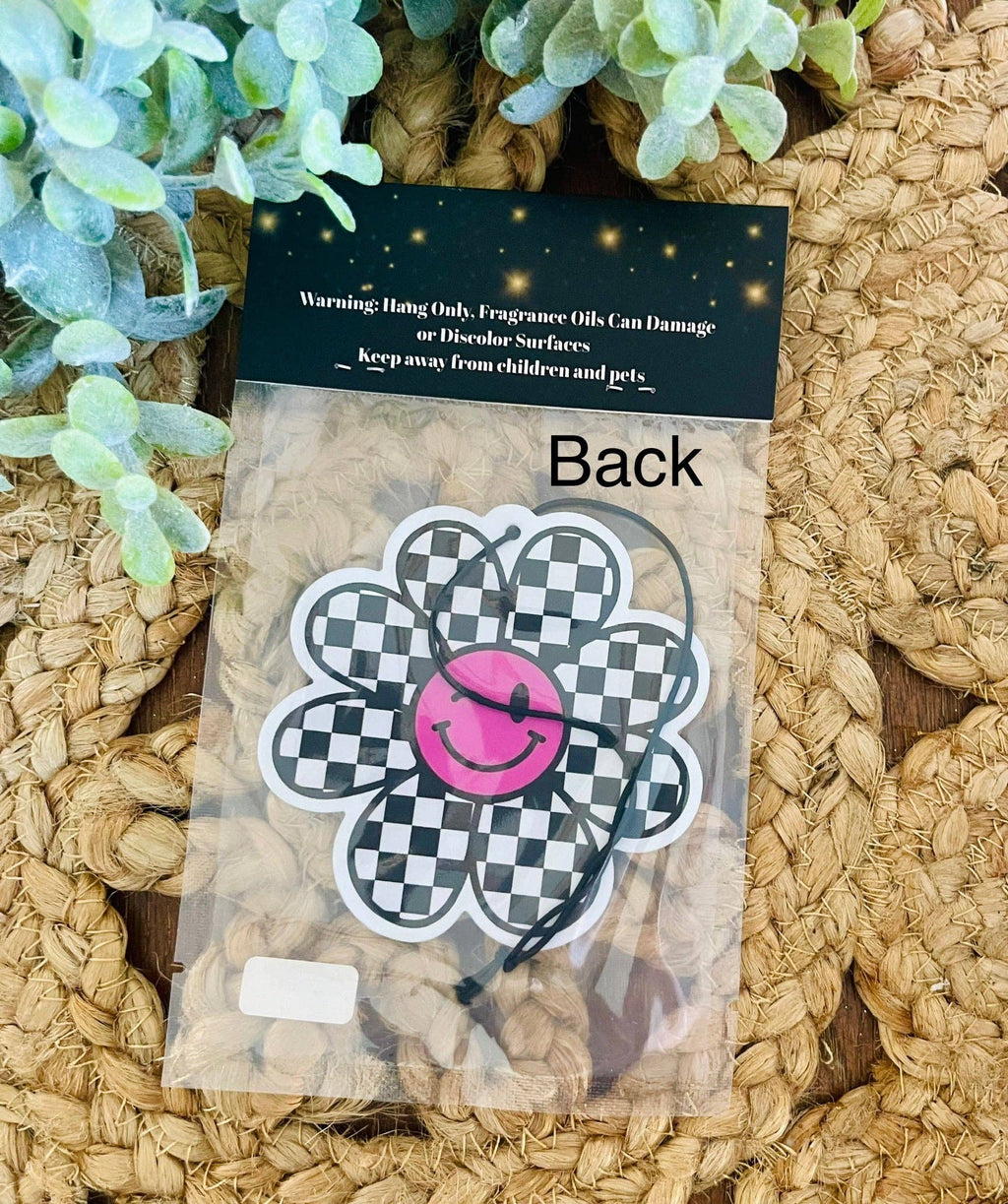 Checkered Daisy Car Air Freshener