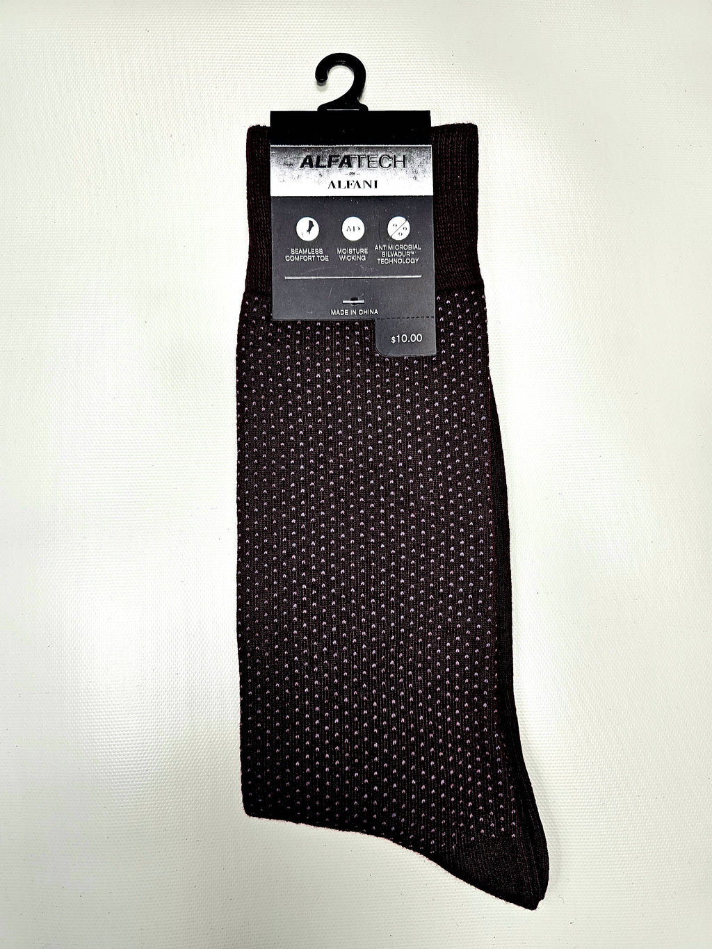 Burgundy Mesh Men’s Dress Socks