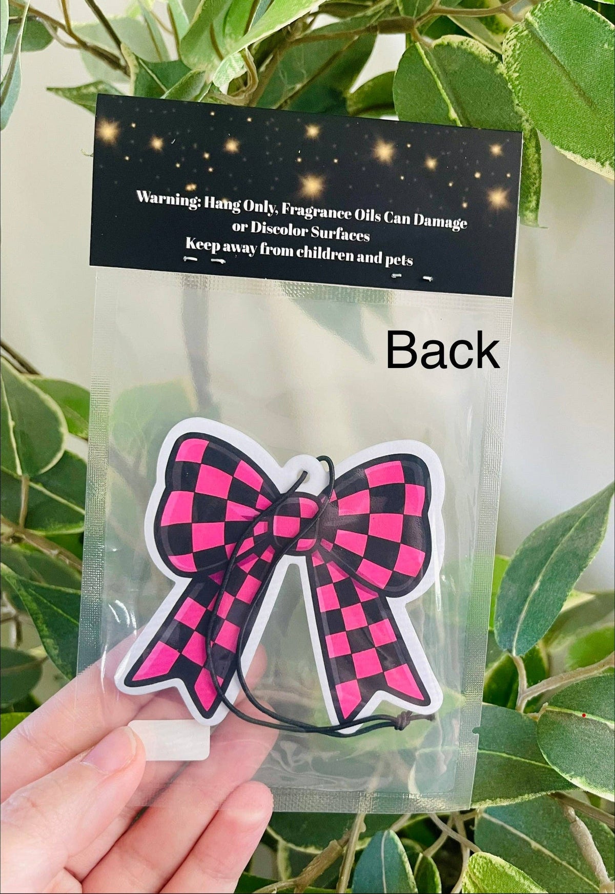 Checkered Bow Car Air Freshener