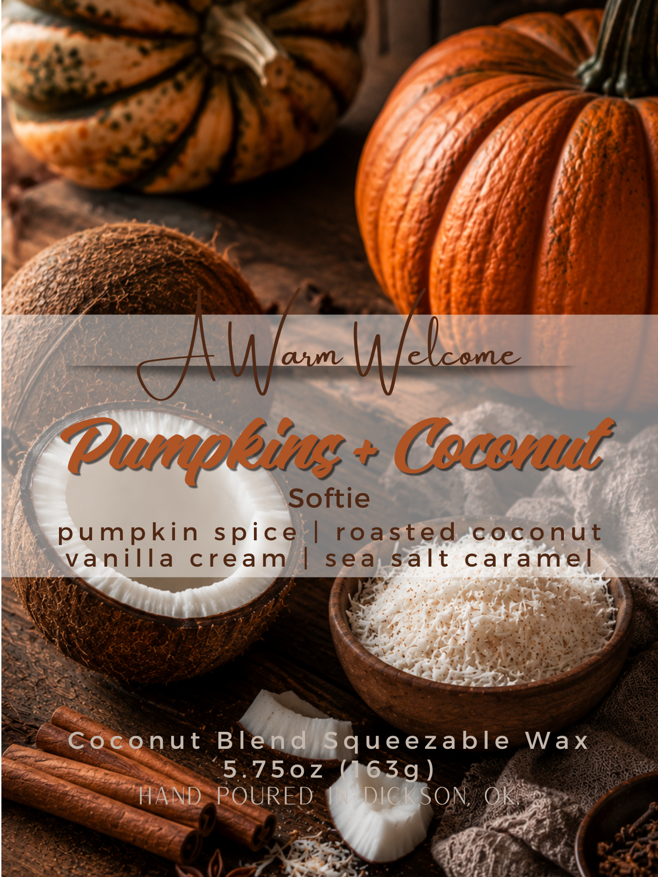 Pumpkins + Coconut Softie Scent Melts