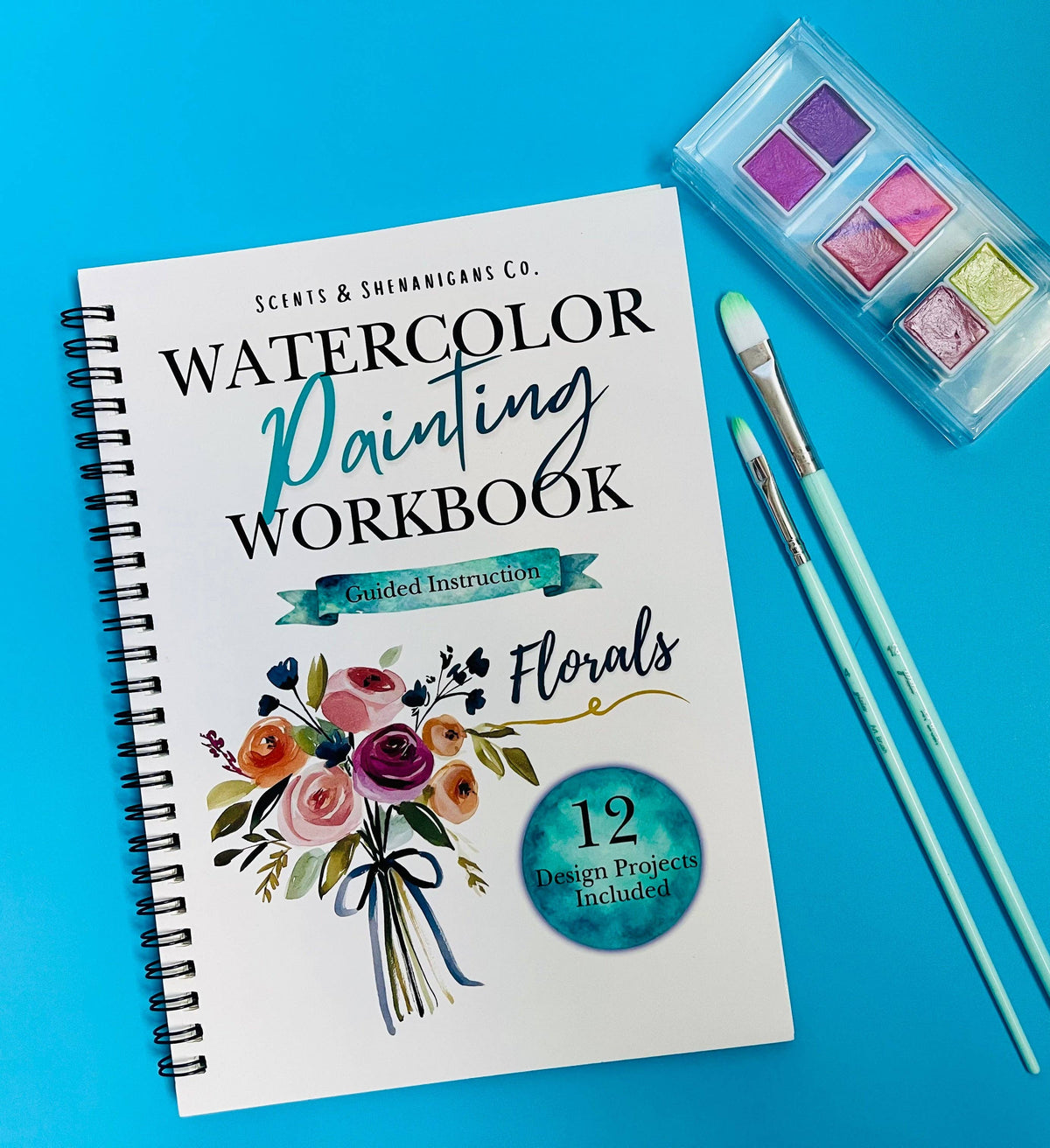 Florals Watercolor Painting Workbook