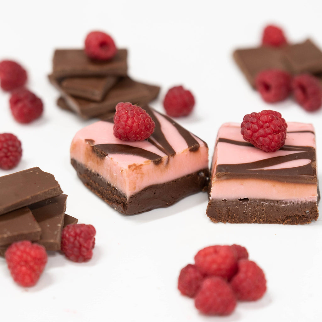 Raspberry Chocolate Swirl Fudge