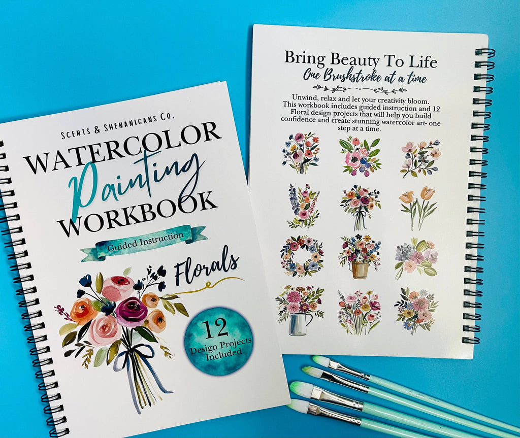 Florals Watercolor Painting Workbook