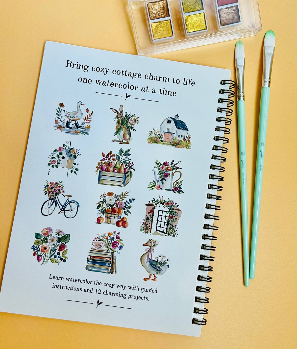 Cottagecore Watercolor Painting Workbook