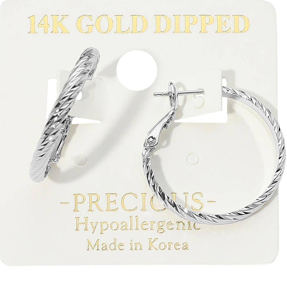 Silver Detail Hoop Earrings