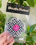 Checkered Daisy Car Air Freshener
