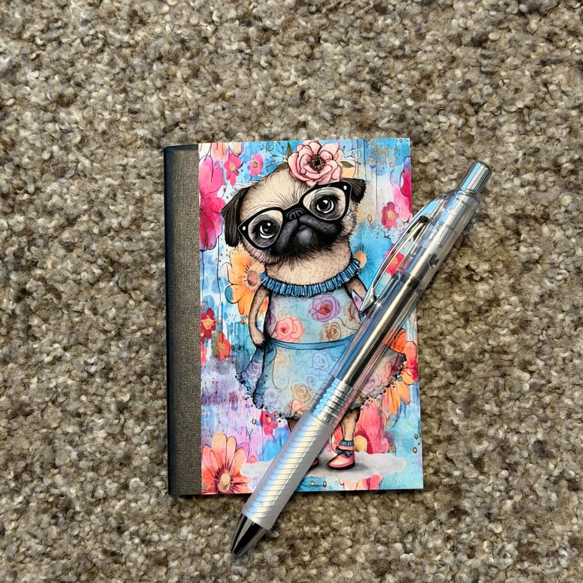Fancy Pants Pug Mini Notebook