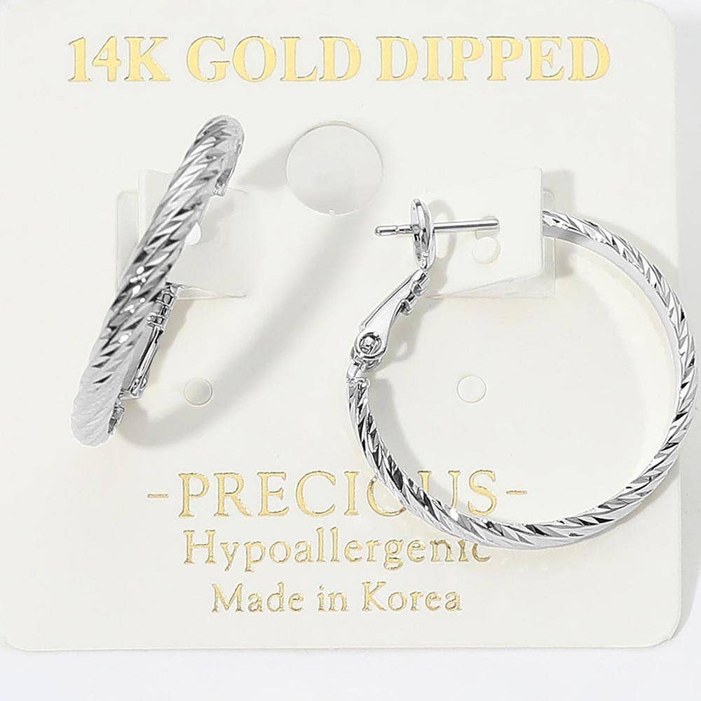 Silver Detail Hoop Earrings
