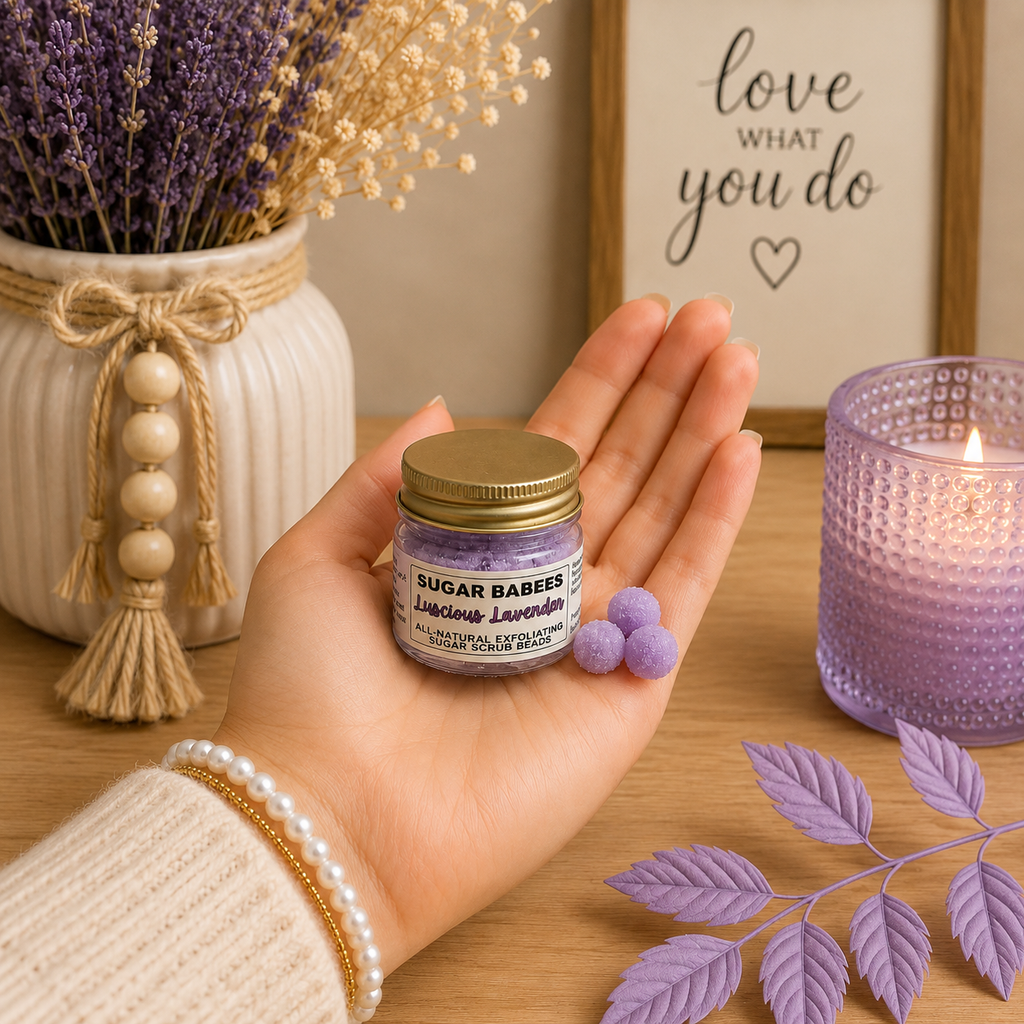 Luscious Lavender Sugar Babees Sugar Scrub Beads