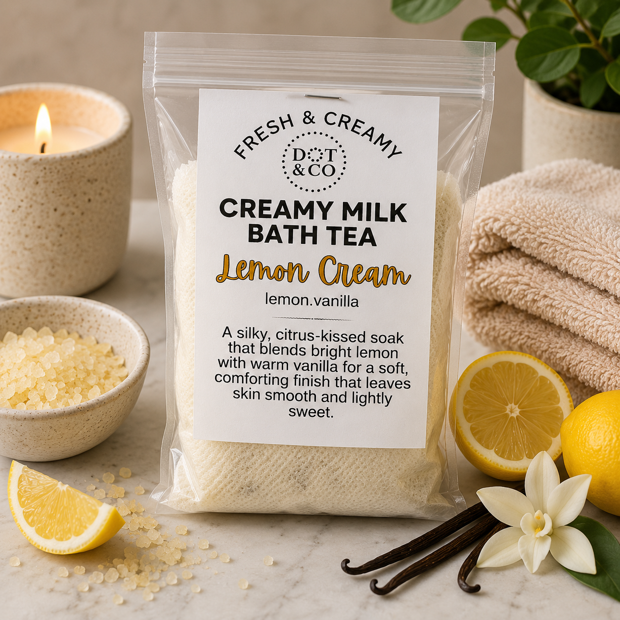 Lemon Cream Creamy Milk Bath Tea