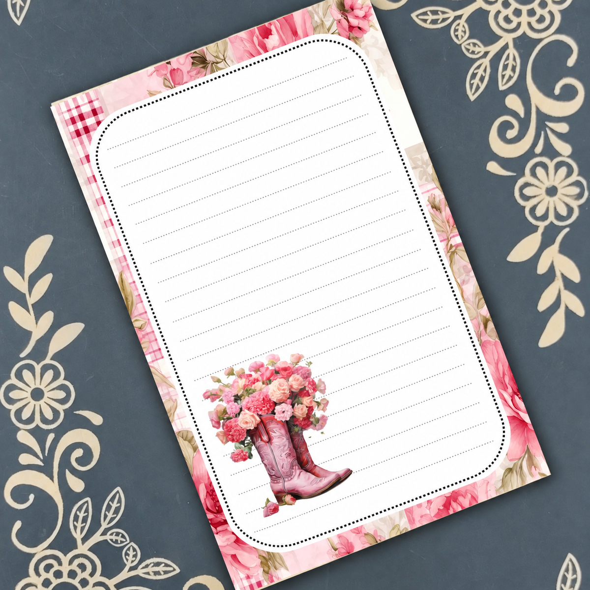 Pretty in Pink Boots Notepad