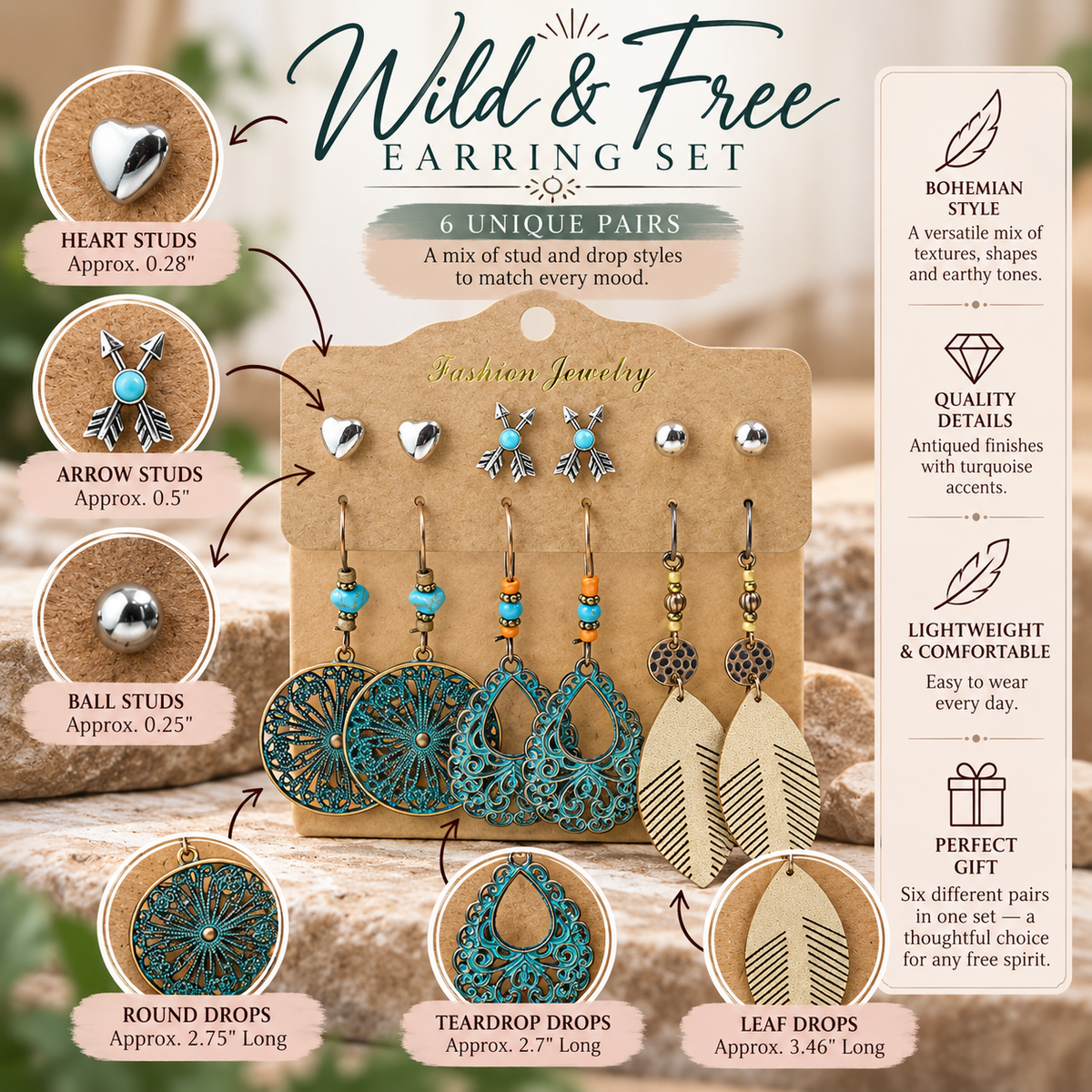 Wild & Free Earring Set
